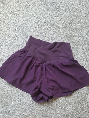 Aerie Offline Real Me Crossover Flowy Shorts Berry Purple Size Small